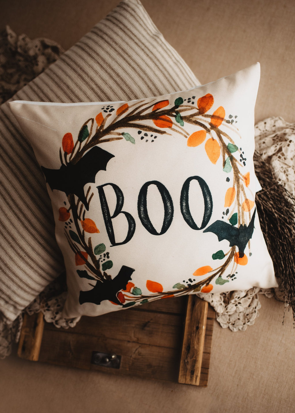 Boo Halloween Pillow